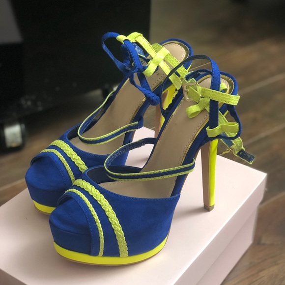 Brand New Blue/Electric Yellow Pumps - Picture 2 of 3